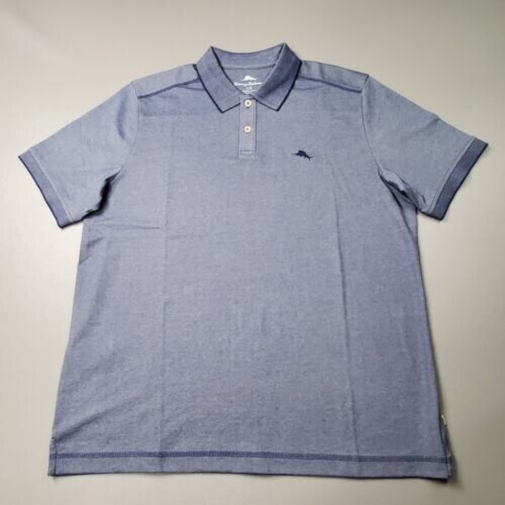 Tommy Bahama Men's S/S Polo Shirt Throne Blue Cotton Poly Blend $99.50 Small NEW